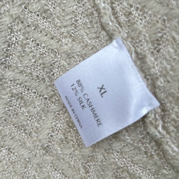 TSE Open Front Shawl Cardigan Cashmere Silk Oatmeal Beige XL - Picture 13 of 16